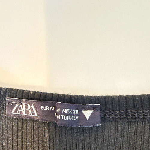 Zara black knit round - black, neck