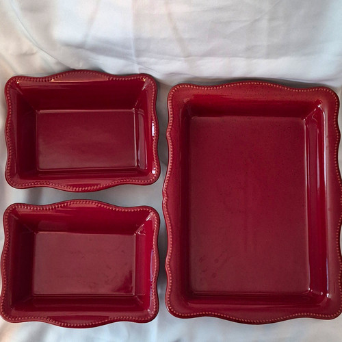Red ceramic rectangular - red,
