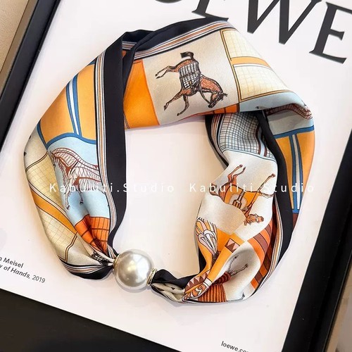 Silk feel scarf necklace - feel,