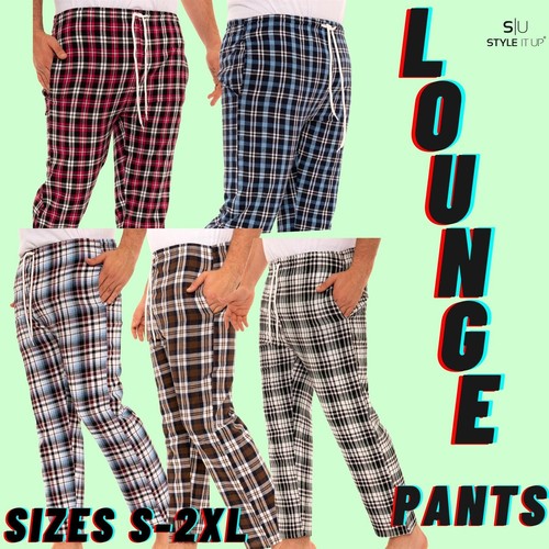 Mens lounge pants - pants, checked