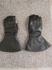 VINTAGE KANGOL BLACK LEATHER MOTORCYCLE GAUNTLETS ENGLISH LAMB LINED. WW2?