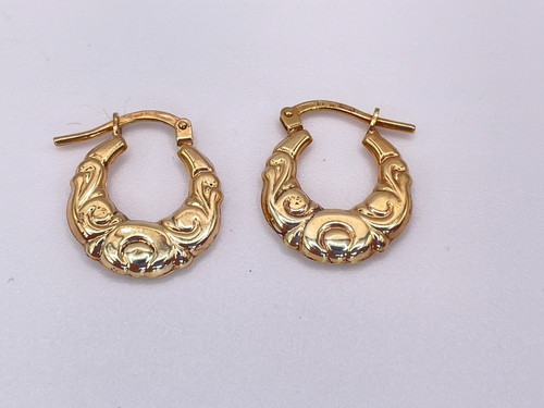 9ct gold small creole - gold,