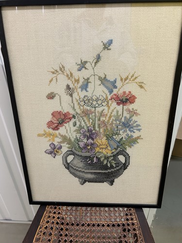 Hand embroidered cross stitch - hand,