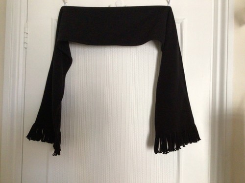 Black scarf frangi - black, scarf.