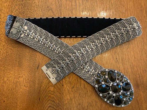 Vintage silver stretch belt - silver,