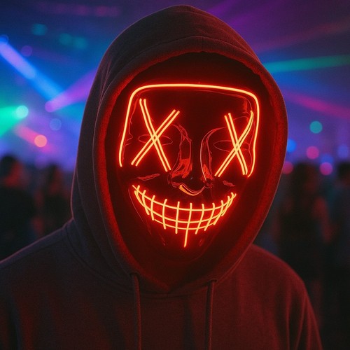 Red led mask purge halloween - led,