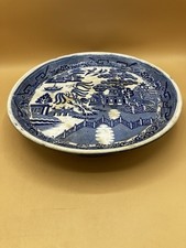 Sampson Bridgwood Stilton Cheese Stand Plate Willow Pattern Antique 19th C