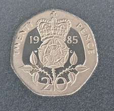 1985 PROOF 20p Tudor Rose