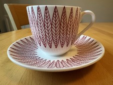 Vintage Gustavsberg Sweden Benporslin Salix Cup And Saucer 6.5cm Diameter Cup