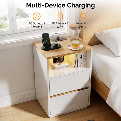 Led bedside table drawers - led,