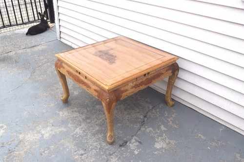 Vintage carved wood coffee - carved,
