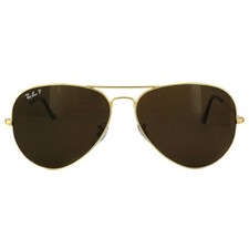 Ray-Ban Sunglasses Aviator 3025 001/57 Gold Brown Polarized Large 62mm