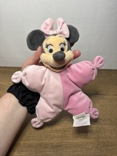 Disney Baby Minnie Mouse Baby Rattle Soft Plush Doll Lovey Toy 9"