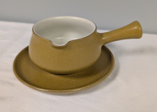 Vintage Denby Mustard Yellow Sauce Jug with Saucer