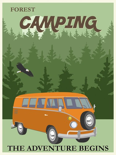 Forest camping camper - camper, van
