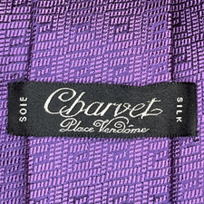 £180 CHARVET MENS PURPLE GEOMETRIC PATTERN SILK NECK TIE MADE IN FRANCE Y1