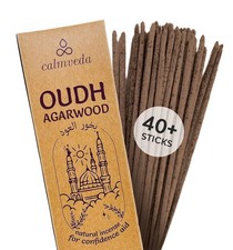 Calmveda Mystic Oud Agarwood Incense Sticks – 40+ Thick 9" Natural Sticks