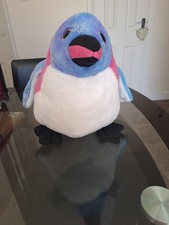 Ravensden Large Penguin Bird Blue Purple Plush Soft Toy 12" Very Good