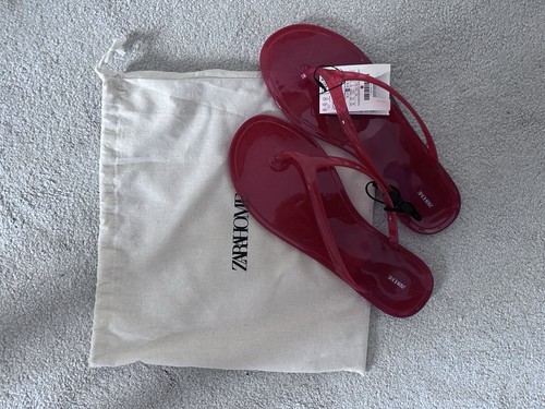 Zara red flip flops - zara,