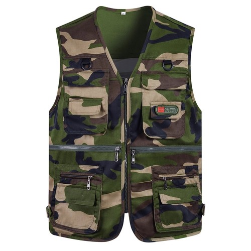 Men multi pockets vest utility - pockets,