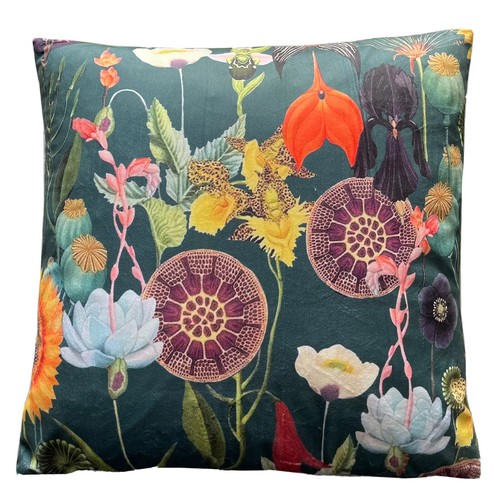 Poppy sunflower green cushion - sunflower,