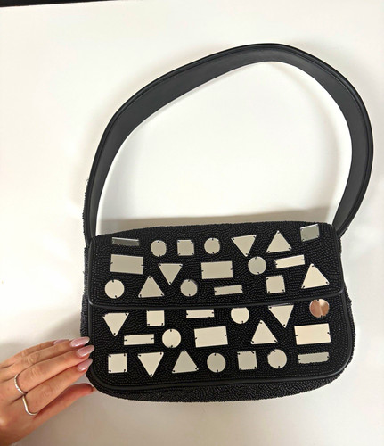 Staud black beaded shoulder - black,