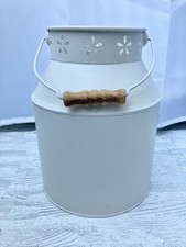 Shabby Chic Cream Metal Decorative Milk Churn Storage Bucket Planter with Handle