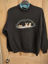 Artisans Embroidery Rabbit Jumper Vintage Size Medium Pit To Pit 20