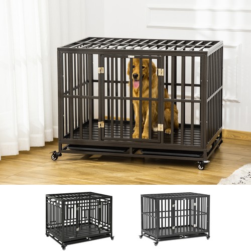 Pawhut heavy duty steel dog - duty,