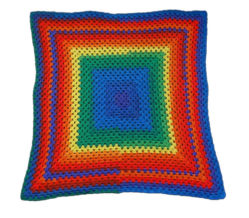 Rainbow crochet pram blanket - pram,