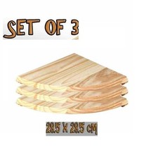 Set Of 3 Natural Wood Corner