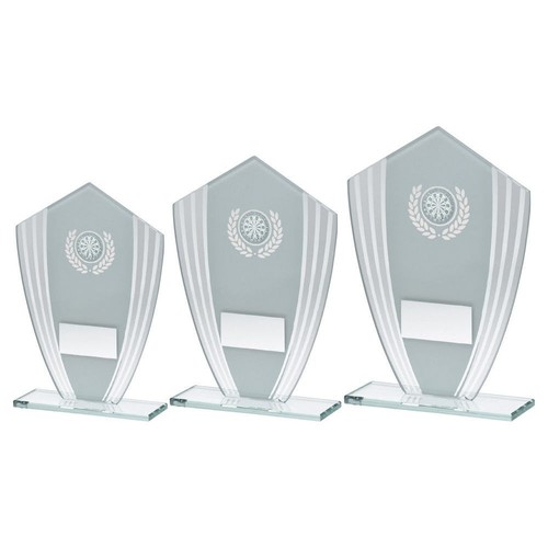 Shaped glass darts trophy - shaped,