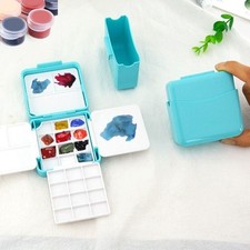 Mini Portable Painting Box Watercolor Paint Palette Portable Plastic Pigment Box