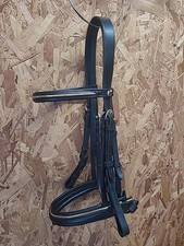 Kieffer Leather Flash Bridle, Cob Size. Black/Gold Piping. (Ref:305Y)