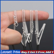 GENUINE 925 STERLING SILVER CURB CHAIN NECKLACE LOBSTER CLASP 18"-30"