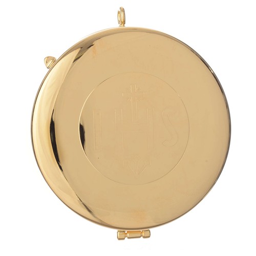 Golden brass pyx with - , ihs