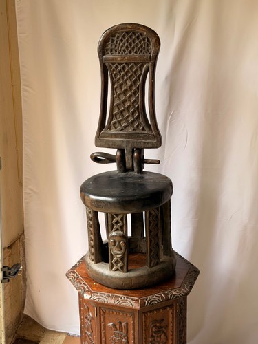 Vintage bamileke throne chair - vintage,