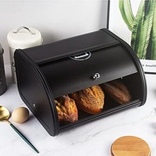 Metal Bread Box Roll Top Bin