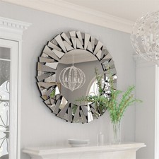 3D Bevelled Wall Mirror Round