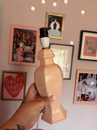 Pink ceramic table - pink, lamp
