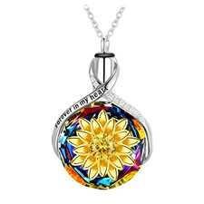 Sterling Silver Cremation Urn Necklace for Ashes with Created Mystic Topaz B97