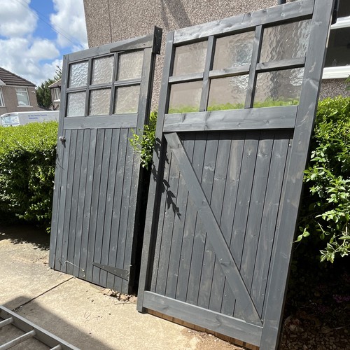 Grey wooden garage doorsdouble - grey,