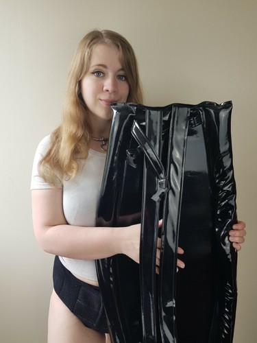 Black pvc spreader pants - black,