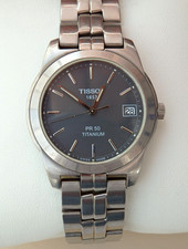 Mens  Rare  * TISSOT *   PR50  'Titanium'  Watch; DATE; Cleaned+NEW Battery; Box
