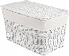 White Wicker Storage Chest