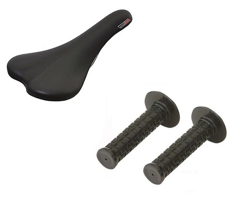 Black classic bicycle seat - black,