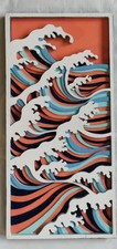 Wave Picture Made Of Wood