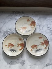 Vintage Japanese Eggshell Porcelain Cup Saucers Plates Thin Light Hand Patient
