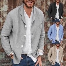 Men's Long Sleeve Cotton Linen