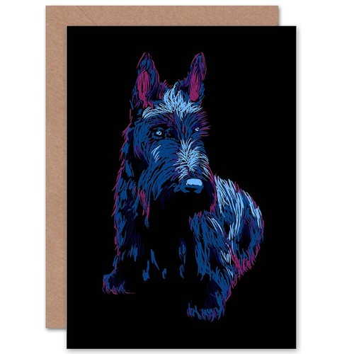 Painting scottish terrier - painting, dog